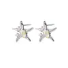 Pendientes de Acero de Titanio Mariposa Diamante para Mujer Diseño Coreano Exquisito de Nicho Pendientes Elegantes Versátiles Accesorios de Lujo Accesibles Estrella y Luna