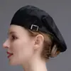 Gorro de chef de hotel, gorra de trabajo para camarero, sombrero unisex para tiendas de pasteles y té de leche, boina para cocina y catering con logotipo impreso