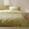 Juego de cama de lujo de alta gama de 1.2 m hecho de tela de algodón cepillado con bloques de color, juego de tres piezas para dormitorio principal, juego de cuatro piezas de algodón puro que incluye sábana bajera, funda de edredón y ropa de cama