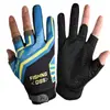 Guantes de Pesca con Señuelo para Hombres y Mujeres, Deportes al Aire Libre, Ciclismo, Antideslizantes, Pesca en el Mar, Estampados, Tres Dedos al Descubierto, Fábrica Mayorista Transfronteriza