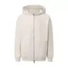 Nova Chegada Outono/Inverno 2026: Moletom com capuz estilo americano masculino em microfleece felpudo, zíper duplo, cor sólida, design simples