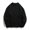Sudadera de Color Sólido Estilo Perezoso Textura Retorcida Cuello Redondo para Hombre Otoño e Invierno Marca de Moda Chaqueta de Punto Casual Holgada Retro