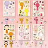 Pegatinas de Caja de Ritmos Pegatinas de Vestir para Niñas Sin Repetir No Requieren Corte Arte Adhesivo Educativo DIY para Niños Pegatinas Shanhaijing