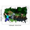 Adesivos de Parede 3D Minecraft Run Away Adesivos de Parede Decorativos para Quarto de Criança Meu Mundo Adesivo de PVC Autoadesivo