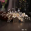 Grampo de Cabelo Europeu, Americano e Asiático em Forma de U com Flores e Folhas, Acessório de Cabelo para Noivas, Grampo de Cabelo para Casamento, Grampo de Cabelo para Festa e Banquete