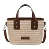 Bolsa de Palha Boêmia para Mulheres, Moda Tendência Verão 2026 Bolsa Transversal de Mão Bolsa Balde de Palha Tecida para Praia