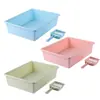 Bandeja de Areia para Gatos Semi-fechada Banheiro Aberto Simples para Gatos Grande, Médio e Pequeno Bandeja de Areia Anti-respingo para Pets 0049