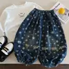 Calça Jeans Estilosa de Outono para Meninos Muye Moda Bebê Streetwear da Moda Calças Compridas Estilo Coreano Infantil Calças Casuais Largas Únicas