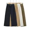 Calça Jeans Wide Leg com Cordão Elástico na Cintura Dupla Patchwork Tendência para Mulheres Estilo Americano Calça Cargo Lavada Moda Versátil Calça Casual de Perna Reta