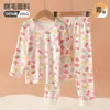 [Venta de Liquidación] Conjunto de Ropa Interior para Niños, Algodón Puro, Diseño sin Costuras, Ropa Interior Térmica para Niños y Niñas, Ropa de Otoño, Ropa para Casa, Pijamas