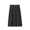 Conjunto de Ropa para Mujer Tallas Grandes Runchi para Universidad y Oficina 9094 Traje Sencillo para Viajar Falda de Lana Línea A de Cintura Alta