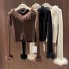 [Venta al por mayor transfronteriza] Chic francés y hermoso nuevo estilo, top chaqueta corta ajustada con empalmes de piel, primavera