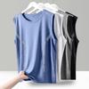 [Itens essenciais para o verão] Colete esportivo de secagem rápida, camiseta masculina solta de seda gelada sem mangas, treinamento fitness, corrida e basquete