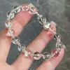Pulsera de Plata de Ley S925 con Cuentas de Cristal Ojo de Gato Blanco Ins Simple Moda de Gama Alta Versátil