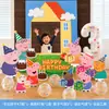 Decorações de Aniversário Temáticas da Peppa Pig Painel de Fundo em KT Balões com Números Decorações de Cena para Festa de Primeiro Aniversário de Menino Menina