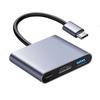 Estação de Docking Três em Um Type-C para HDMI + USB 3.0 + Fonte de Alimentação PD Conversor para Laptop Estação de Docking 4K
