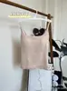 Chaleco de Hombros Dobles con Lunares, Sencillo y Elegante, Espalda de Encaje, Camisola Pura y Sexy con Copas Fijas para Mujer 9595