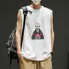 Chaleco Grande Deportivo de Hombro Verano 2025 Nuevo para Hombre Holgado Sin Mangas para Entrenamiento Camiseta de Secado Rápido Chaleco Top de Manga Corta Redondo