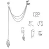 Cross-border Hot Ear Clip Set 5 peças Conjunto criativo personalizado Duplo C Cartilagem U-formato Brincos de camada dupla sem furos para orelhas