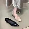 Sapatos baixos de bico fino com temperamento de brisa noturna estilo francês para mulheres, novos mocassins casuais slip-on retrô coreanos de outono 2026