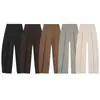 Pantalones de estilo americano de cintura alta hasta el suelo para mujer, nuevos de primavera y otoño 2026, pantalones casuales a rayas plisados tipo globo de pierna ancha