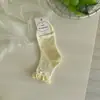 Meias Femininas de Cano Médio Mais Vendidas com Bolinhas, Boca de Bolha, Laço, Estilo Japonês Moderno, Meias Doces de Cano Médio para Estudantes, Celebridade da Internet