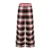 Pantalones Casuales Holgados de Cuadros Azules y Negros Estilo Retro Americano para Hombres y Mujeres, Diseño de Cintura con Letras de Verano, Pantalones Largos Casuales