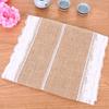 Bandera de mesa de tela de yute directa de fábrica, mantel para arte del té, decoración de boda, hilo para silla, comerciantes principales, exclusivo transfronterizo
