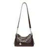 Bolso Bandolera para Mujer de Nuevo Estilo Transfronterizo, Moderno, Sencillo y de Alta Gama, Bolso de Hombro Versátil, Bolso Baguette de Color Contrastante