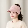 Gorra de béisbol abierta para mujer de otoño e invierno para deportes al aire libre, adelgazante, versátil, moderna, gorro de punto cálido al por mayor