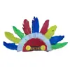 Tocado de Jefe Indio Indio de Éxito de Ventas Transfronterizo para Niños, Tocado de Plumas Salvajes, Estilo Étnico Bohemio