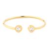 Pulseira Aberta em Aço Inoxidável com Números Romanos em Forma de C e Zircônia, Estilo Europeu e Americano de Celebridade da Internet, Temperamento ins, Pulseira de Titânio, Pulseira para Mulheres