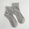 Meias Femininas de Verão Finas de Renda Vazadas Respiráveis Doces de Meia-Panturrilha, Meias Curtas Estilo Ballet de Seda para Meninas