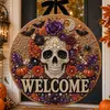 Cartel de Bienvenida de Halloween Transfronterizo Cartel de Puerta de Bienvenida Estilo Pintura de Diamantes de Halloween S