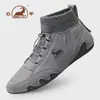 Botas de nieve para hombre marca Ram genuinas, forradas de polar, engrosadas, cálidas, zapatillas deportivas casuales de caña alta, botas Martin de cuero genuino para hombre