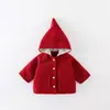 Roupas para Bebê Menina, Jaquetas Acolchoadas de Lã com Capuz para Outono e Inverno, Roupas Festivas de Ano Novo e Passeio para Crianças Pequenas, Novos Produtos