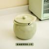 Tanque de Banha Cerâmico Estilo Creme com Tampa Resistente a Altas Temperaturas Tanque de Óleo de Pimenta Tanque de Condimentos Cerâmico Grande Capacidade Tanque de Sal de Cozinha