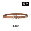 Cinto Feminino Simples de Couro para Mulheres Casual Versátil Fivela Decorativa Cinto Feminino Acessório da Moda Toque de Luxo Cinto para Calças