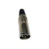 Conector Macho XLR de 3 Pinos com Carcaça e Tampa de Metal Niquelada Adequado para Microfone Mixer Plug XLR de Microfone