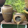 Acuario Tradicional de Cerámica con Cascada de Agua Corriente, Circulación de Oxigenación y Tanque de Agua para Decoración de Hoteles y Casas de Huéspedes, Adorno de Jardín