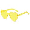 Gafas de Sol de Una Pieza en Forma de Corazón, Gafas de Sol en Forma de Corazón, Gafas de Una Pieza en Forma de Corazón sin Montura Color Jalea, Gafas de Color Deslumbrante