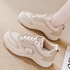 Primavera 2025 Nuevo Estilo Coreano Zapatos Blancos Transpirables Zapatillas Casuales de Caña Baja Versátiles de Suela Gruesa Zapatos Deportivos Casuales para Mujer