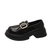 Mocasines negros para mujer 2024 nuevo otoño piel genuina estilo británico sin cordones zapatos Mary Jane para el trabajo