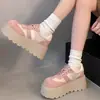 Zapatos casuales y de moda con suela gruesa, que aumentan la altura, duraderos y cómodos, nuevo estilo 2026, zapatos de plataforma con suela gruesa para mujer, sencillos y cómodos