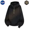 Moletom Casual com Capuz Meio Zíper Marca Nasa Design de Outono Masculino Jaqueta Hoodie Cleanfit