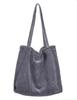 Amazon Bolso de Hombro de Pana Moda Gran Capacidad Bolso de Mujer Casual Casual Bolso de Tela de Pana Logo Personalizado