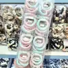2 piezas por paquete, nuevas para primavera/verano, estilo coreano, degradado rosa-azul, sin costuras, tipo cable de teléfono, para el pelo, diademas elásticas dulces y femeninas