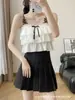 Estilo Doce Menina Laço Brincalhão Costas Bonitas Roupa Íntima Curta Suspensório Casual Emagrecedor Versátil Camiseta Básica