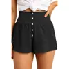 2026 Pantalones Cortos de Estilo Europeo y Americano para Mujer de la Lista de Deseos de Amazon, Nuevo Estilo de Verano, Color Sólido, Cintura Alta, Decoración de Botones, Pantalones Rectos Casuales