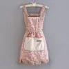 Avental de Lona com Bolso para Toalha, Roupa de Trabalho Estilo Pastoral, Roupa de Trabalho para Cozinha, Roupa de Trabalho Durável para Mulheres, Fashion